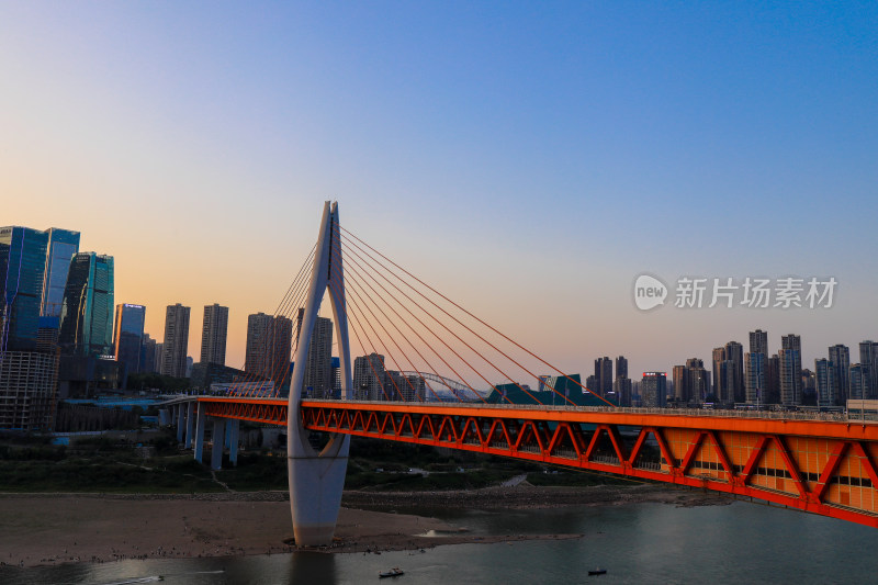 重庆千厮门大桥现代化科技城市建筑夜景风光