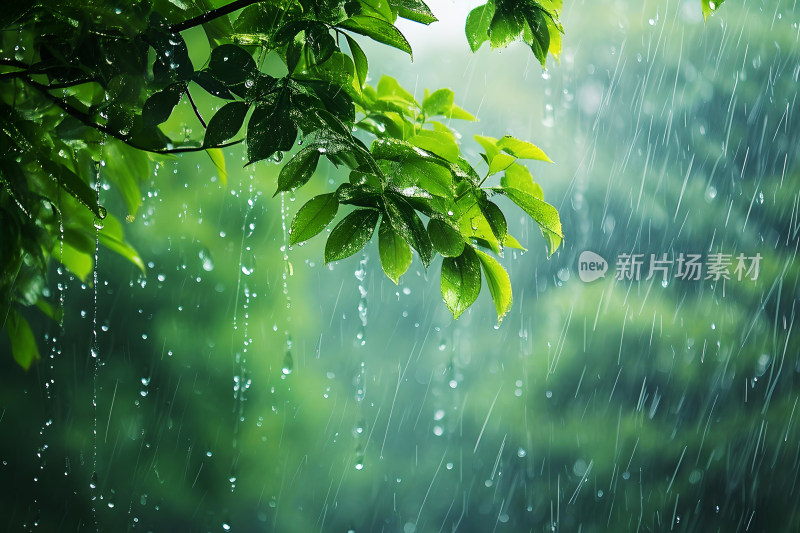 自然风景植物背景雨水