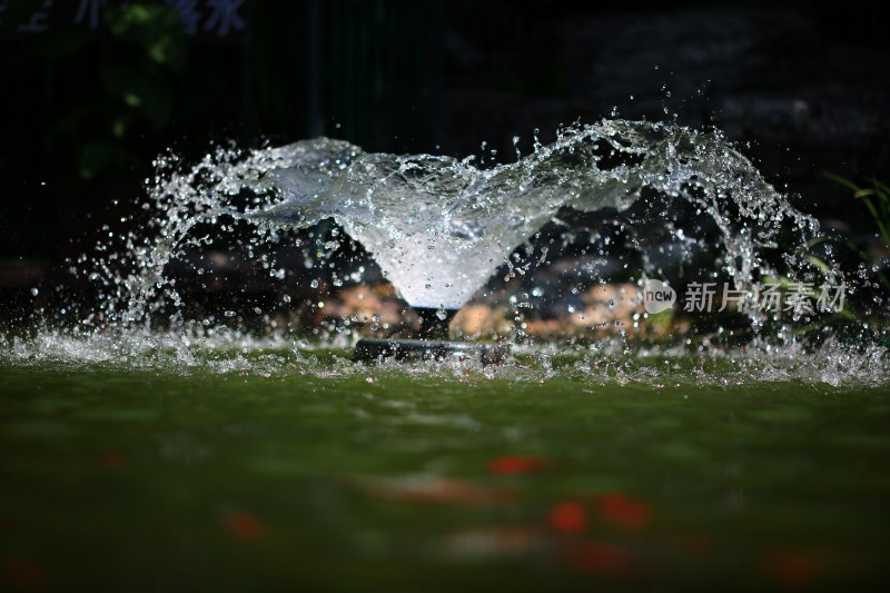 水花飞溅瞬间特写