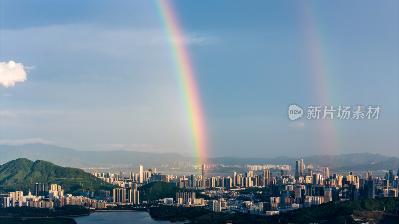 深圳城市彩虹航拍图