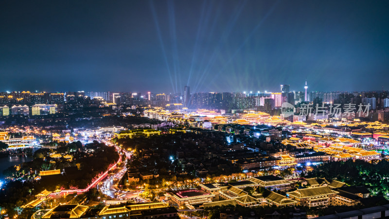 西安城市天际线夜景