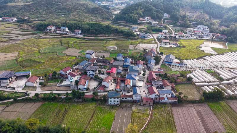 乡村田园农业种植大棚航拍图