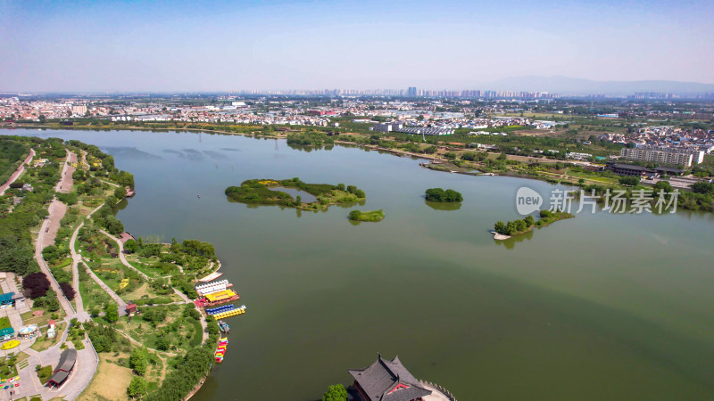 航拍河南洛阳洛阳八小景瀍壑朱樱景区