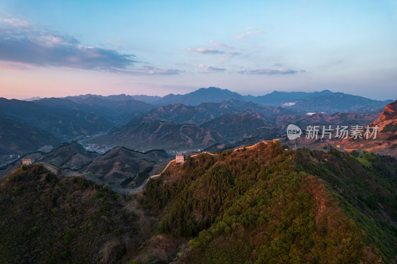 天津蓟州黄崖关长城旅游景区自然风光航拍