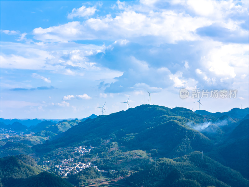 绿色能源风能发电喀斯特地貌