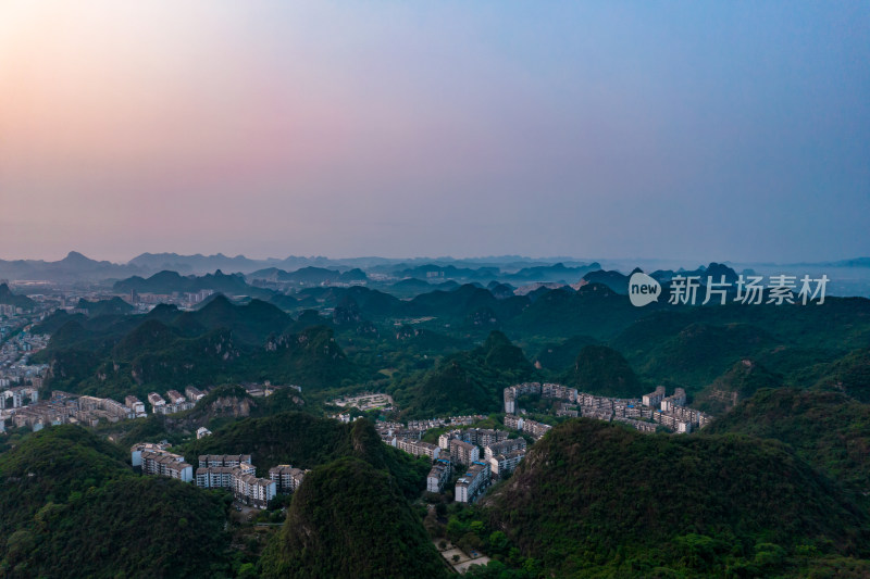 柳州城市清晨风光航拍