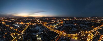 航拍古都大同城市夜景