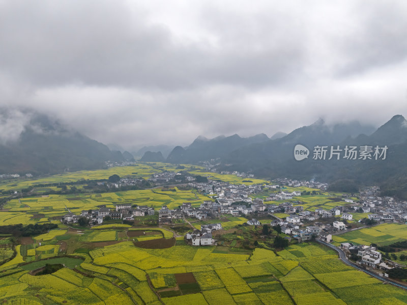 贵州黔西南布依族苗族万峰林油菜花高空航拍