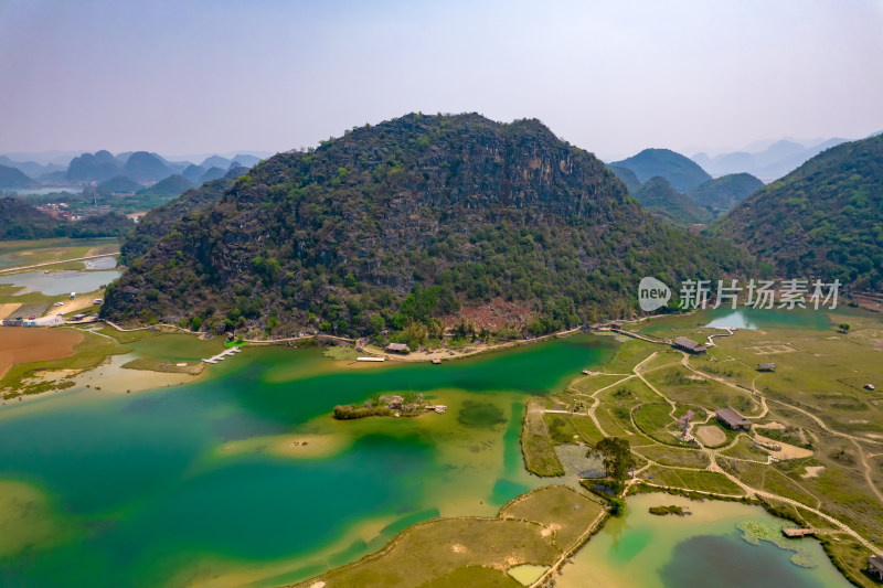 祖国大好河山云南普者黑景区航拍摄影图喀斯特地貌