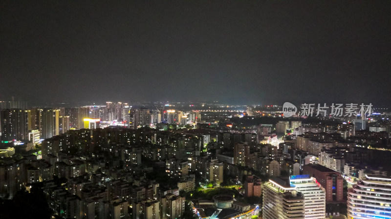 肇庆城市夜景大景航拍图