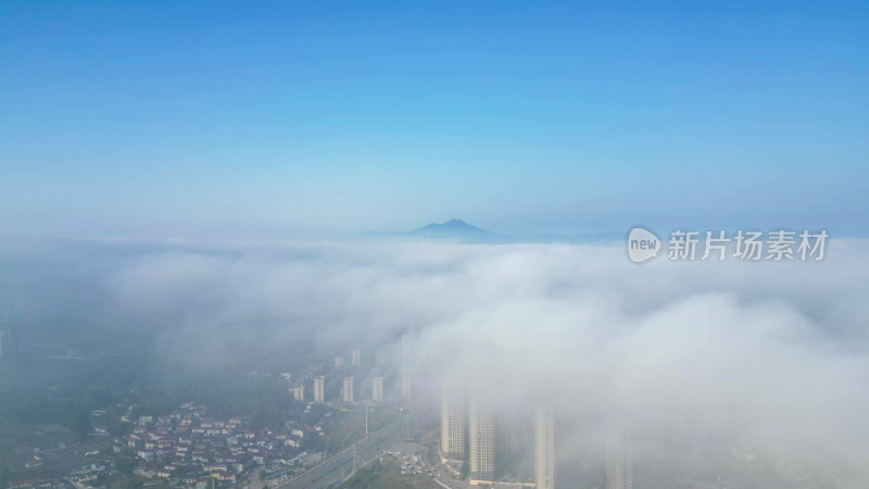 航拍湖南怀化鹤城区云海风光