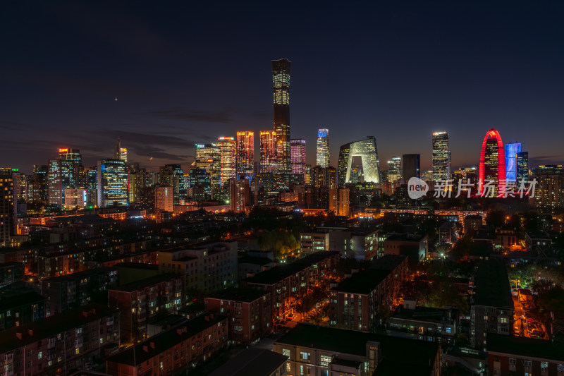 北京繁华都市的夜景