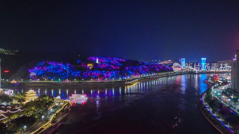 航拍四川宜宾夜景宜宾城市风光摄影图