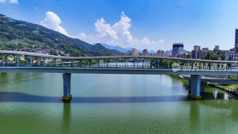 福建三明沙溪两岸风光航拍