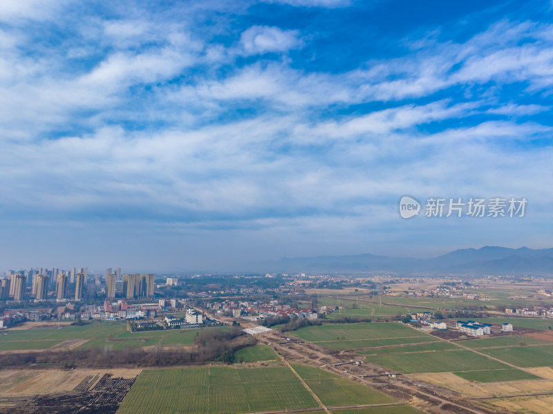 田野乡村风光航拍全景