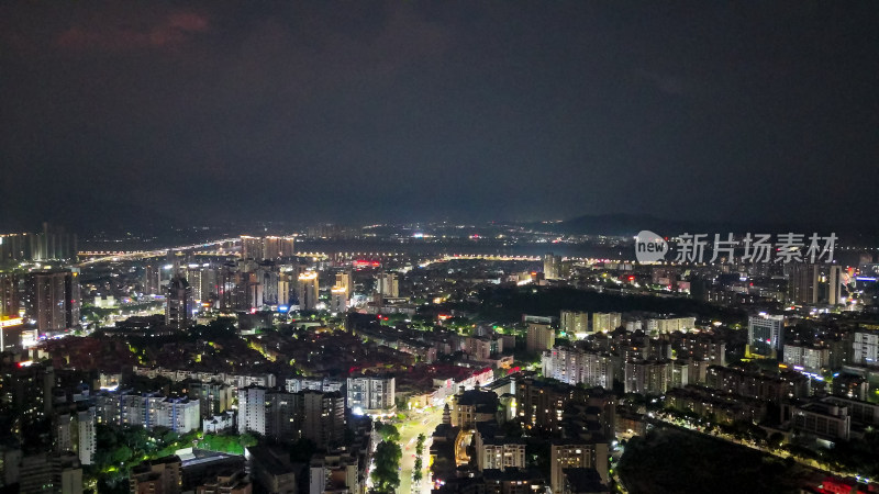 肇庆城市夜景大景航拍图