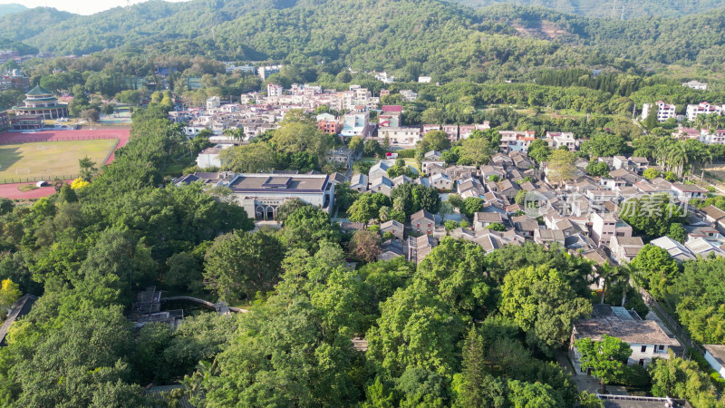 航拍广东中山孙中山故里旅游区