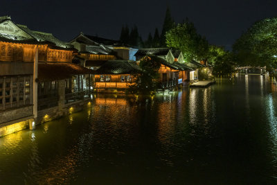 浙江嘉兴乌镇西栅夜景