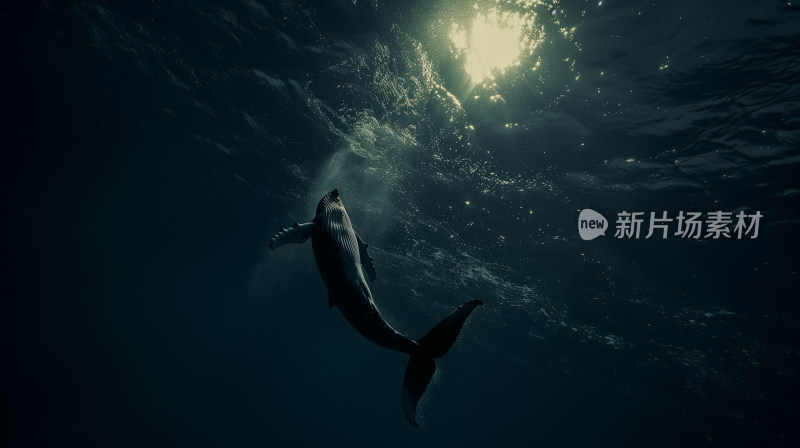 深海自由舞者：座头鲸在海洋中畅游