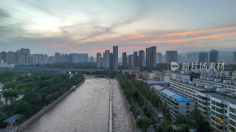 青海西宁大景青海城市建设航拍