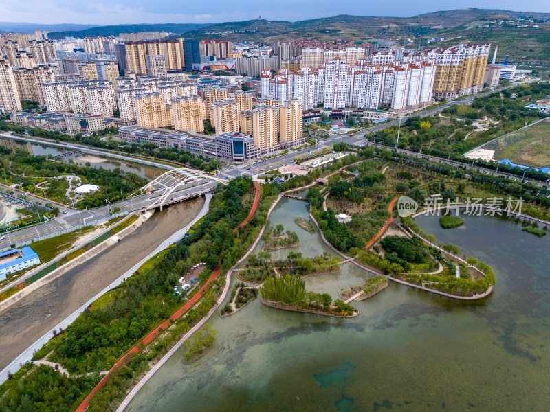 甘肃城市建筑航拍图