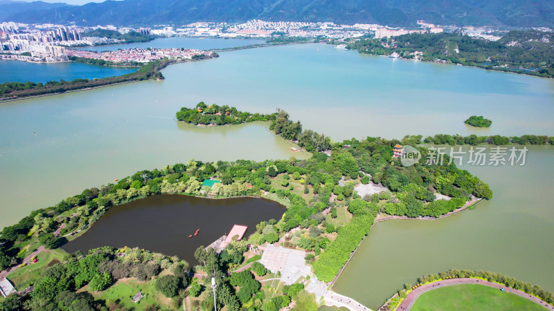 广东肇庆星湖5A景区航拍