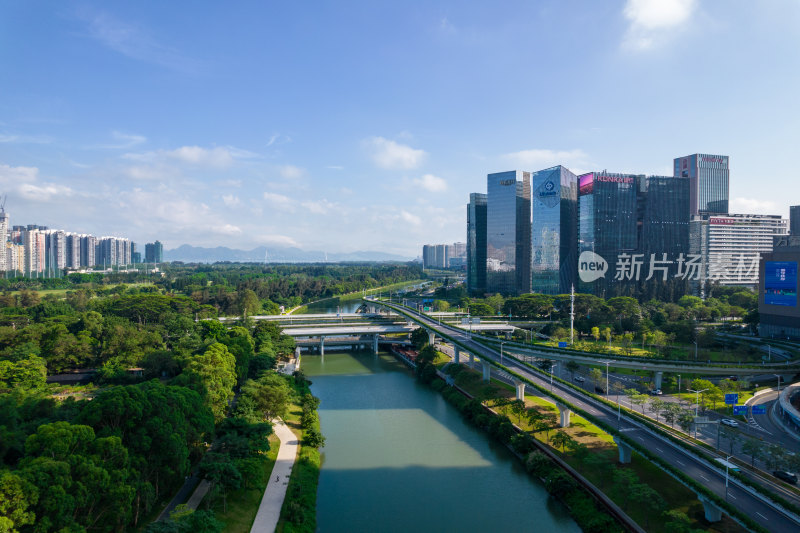 深圳南山区大沙河航拍