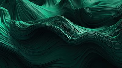 抽象的绿色波浪波纹意境背景