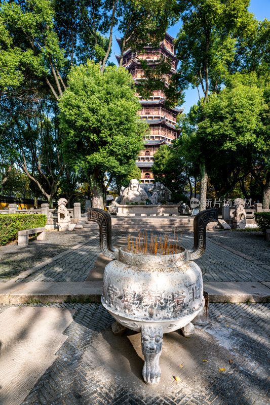 苏州北寺塔报恩寺秋色景观