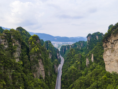 湖南张家界武陵源5a景区航拍