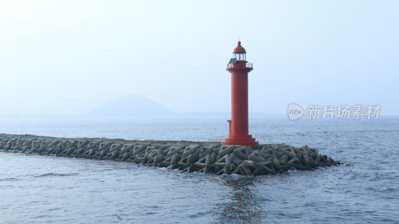 韩国济州岛海洋灯塔瞭望塔