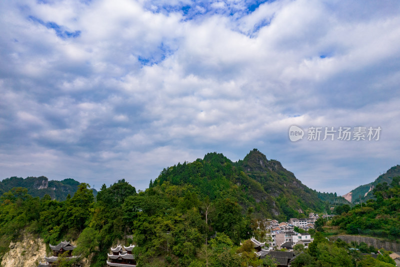 贵州镇远古镇景区航拍摄影图