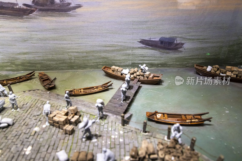 古代江南水乡小镇街景模型
