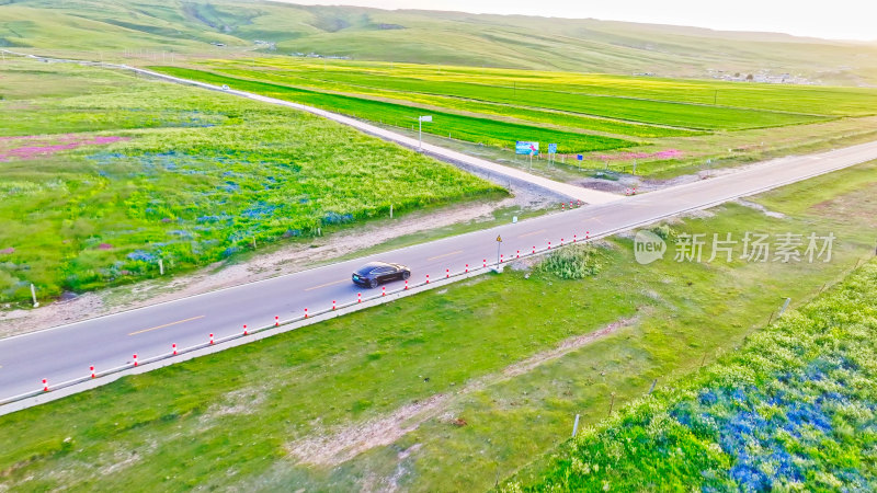 青海湖环湖公路航拍