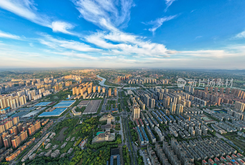 衡阳城市天际线全景航拍