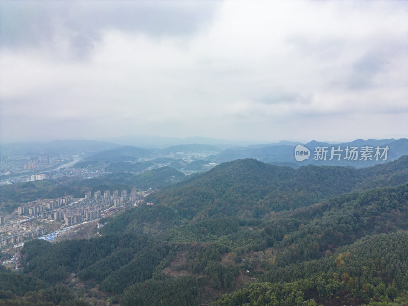 山川丘陵地貌航拍摄影图