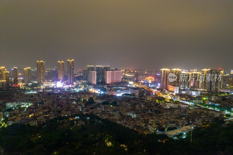 佛山千灯湖魁星阁夜景灯光航拍摄影图