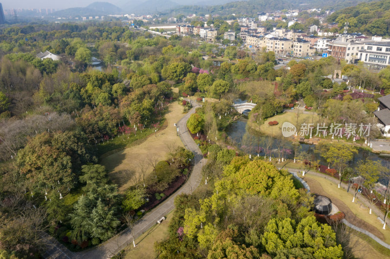 杭州拱墅区皋亭山景区风光航拍