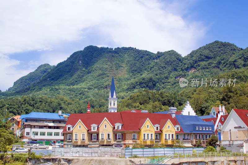 风景乡村异域小镇建筑