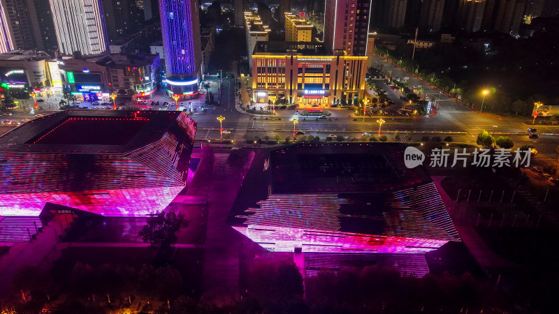 江西上饶城市夜景灯光航拍