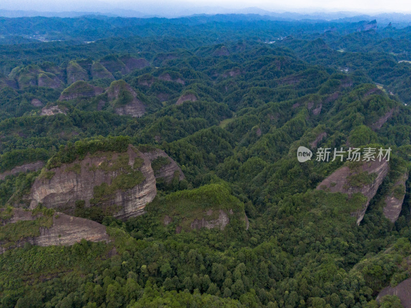 湖南通道丹霞地貌万佛山航拍摄影图