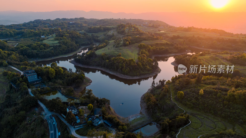 重庆科学城科学公园日落与夕阳