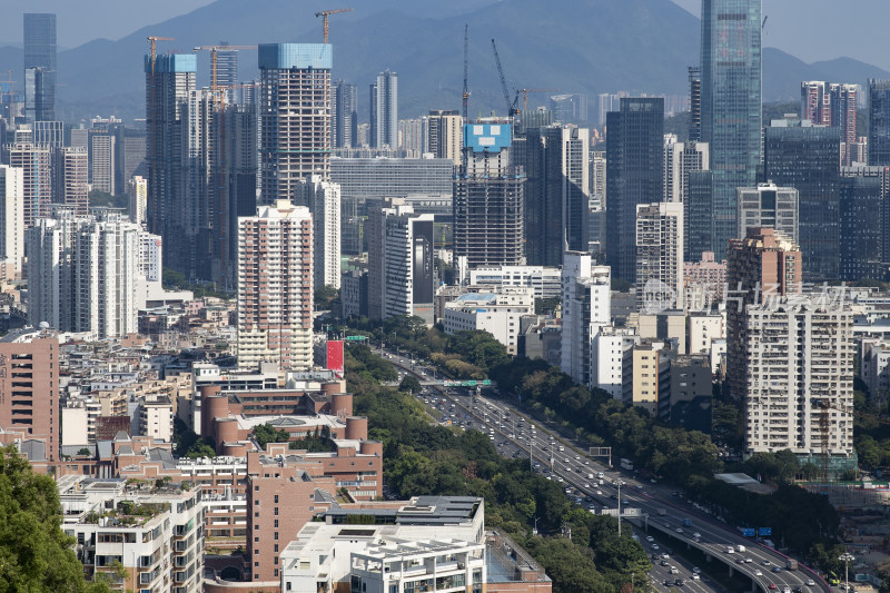 笔架山看深圳市区