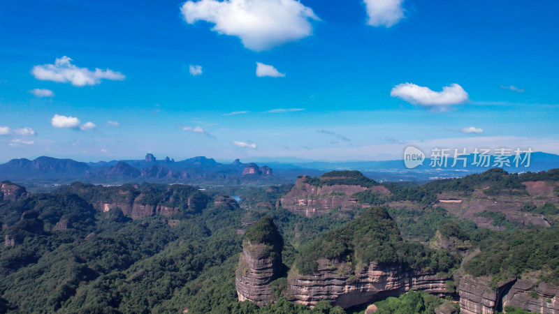 广东丹霞山5A景区丹霞地貌航拍