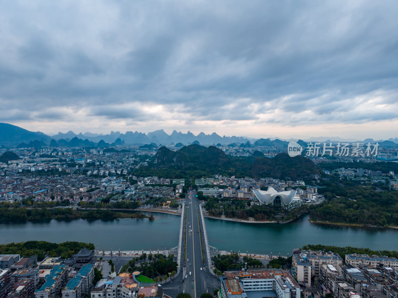 广西桂林城市风光航拍