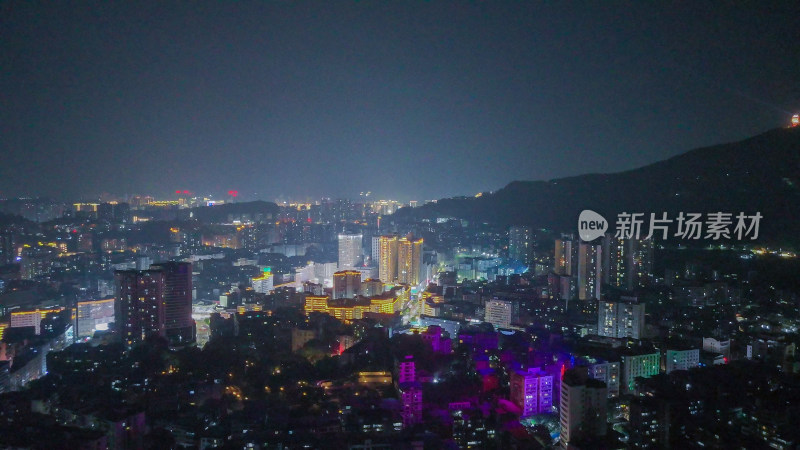 四川达州夜景达州大景航拍