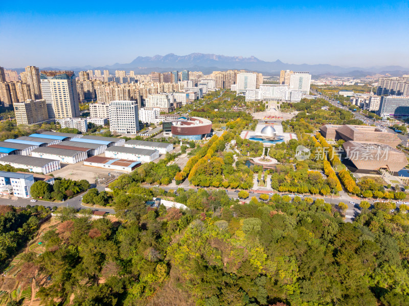 江西上饶城市风光航拍图