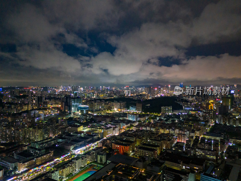 深圳城市大景夜景航拍图