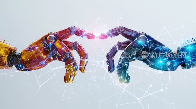 未来触碰：两只机器人之手在数字空间的相遇