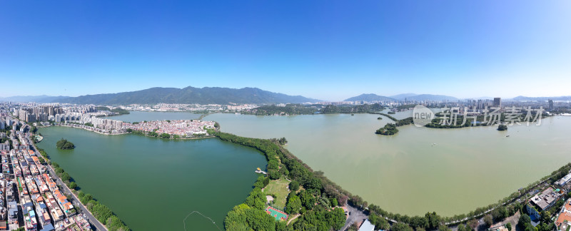 航拍广东肇庆星湖风景区